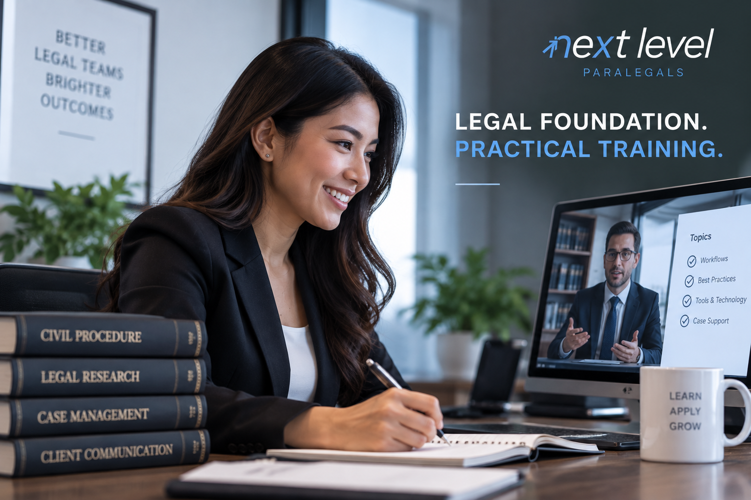 Philippine paralegal participating in professional legal training for U.S. law firm workflows, technology, best practices, and case support.